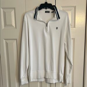 IZOD men’s golf pullover white with navy trim